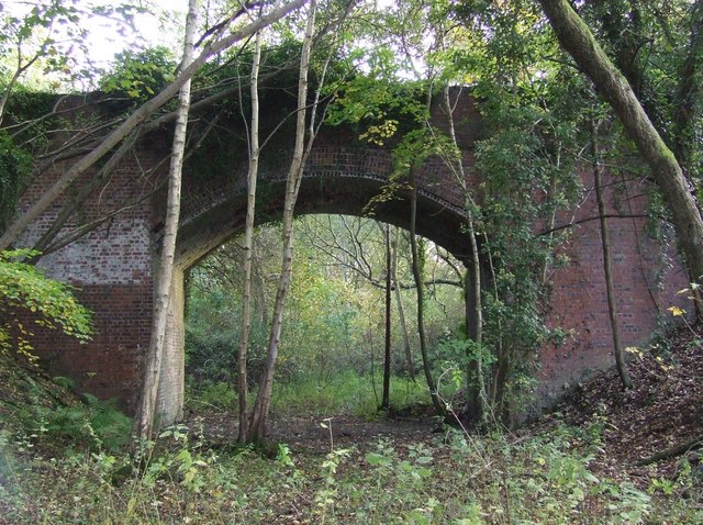 File:Bridge carrying track across disused railway line 60yds south of old station site. - geograph.org.uk - 1556633.jpg