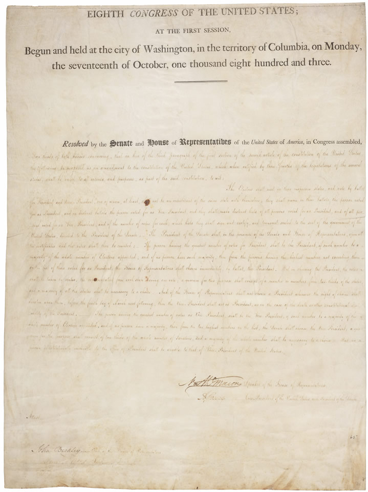 Resolution Rejecting the 12th Amendment