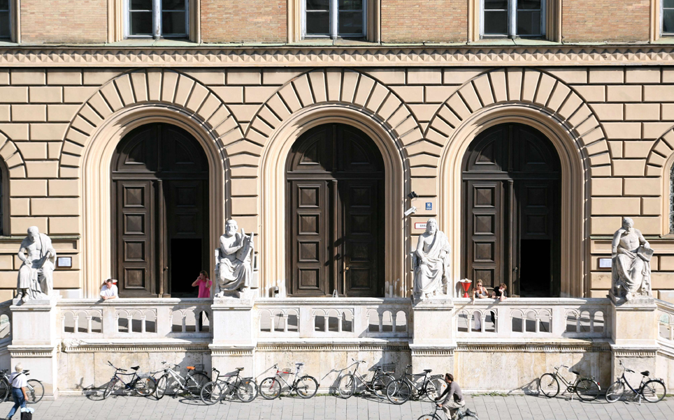 Facade of the Bavarian State Library in Munich