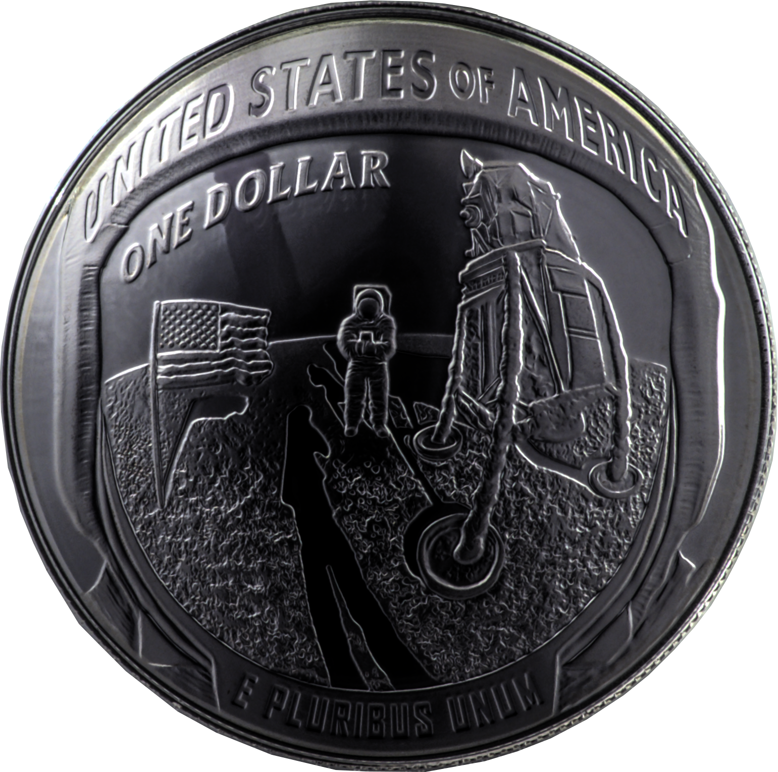 Souvenir Lot de 2 pièces de Monnaie commémoratives 2019 Apollo 11 50e Anniversaire avec Bordure dorée idée Cadeau NASA Humans atterrissant Collection de Bijoux première Empreinte de la Lune 