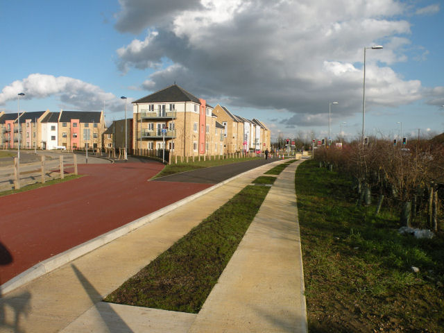 File:Guided Busway track at Kings Hedges Road (2) - geograph.org.uk - 1731011.jpg