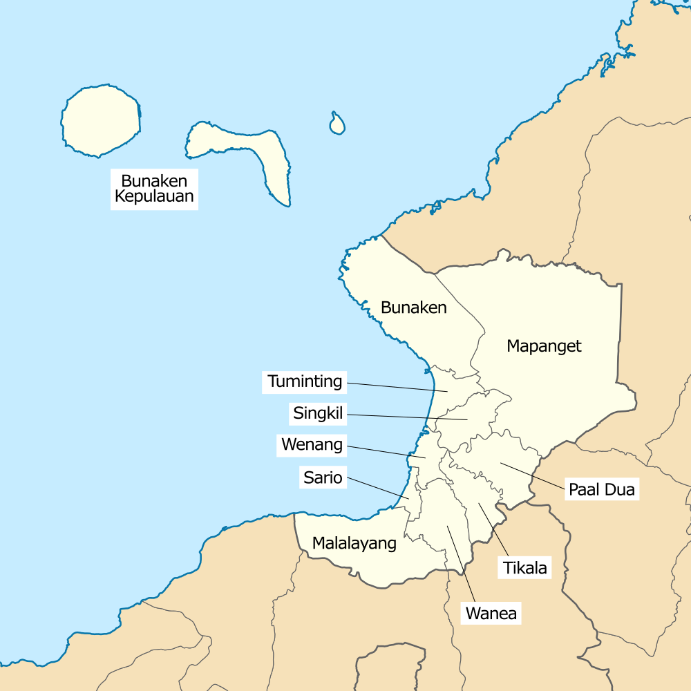 Daftar kecamatan dan kelurahan di Kota Manado - Wikipedia ...
