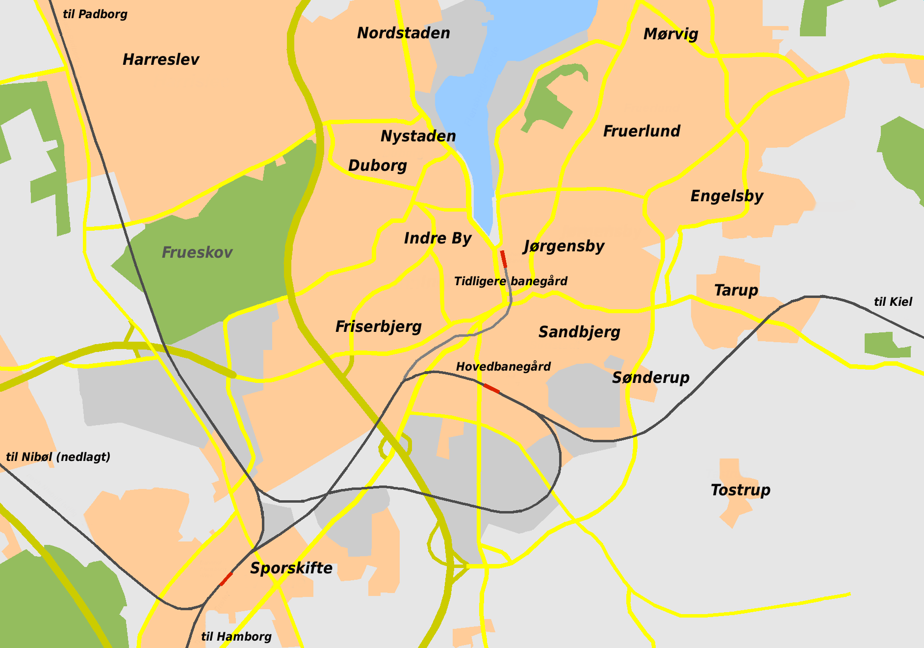 kort over flensborg File Railway Map Flensborg Png Wikimedia Commons kort over flensborg