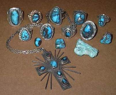 Bisbee turquoise commonly has a hard chocolate brown colored matrix. Turquoisecollection.jpg