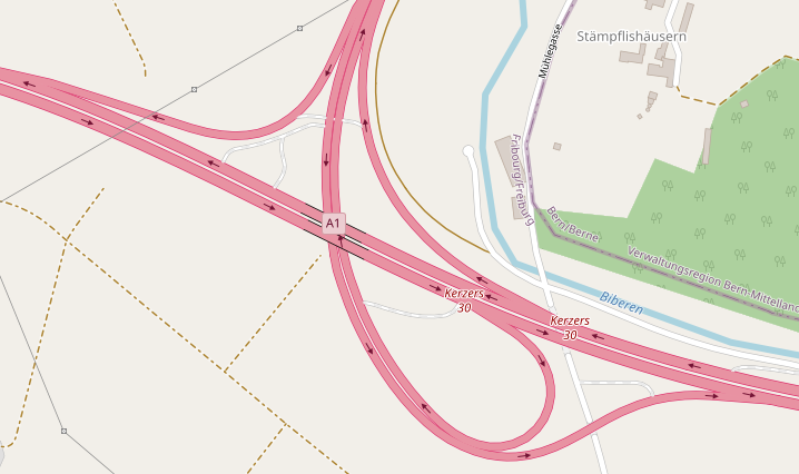 File:A1 Kerzers, map OSM 2022.png