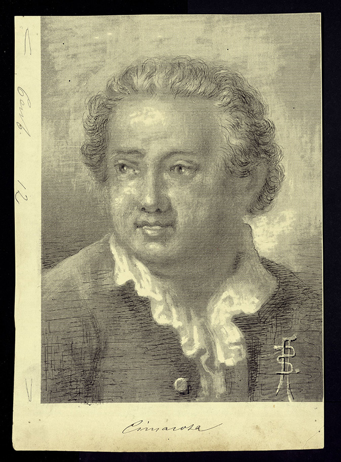Retrato de Domenico Cimarosa, compositor (1749-1801), antes de 1917.