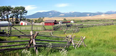 View of the Grant-Kohrs Ranch near Deer Lodge, Montana.