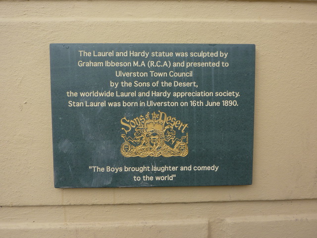 File:Laurel and Hardy plaque, Coronation Hall, Ulverston - geograph.org.uk - 1731562.jpg