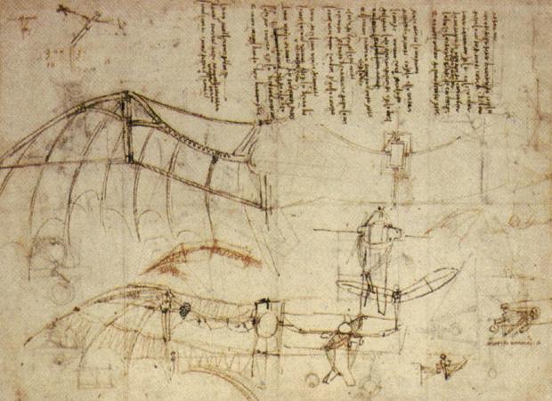 صورة:Leonardo Design for a Flying Machine, c. 1488.jpg