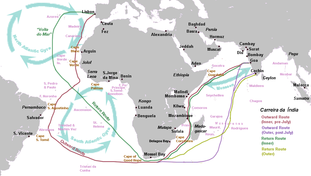 Vasco Da Gama Route Map