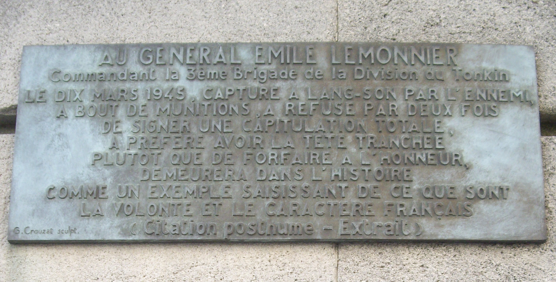 File Plaque mile Lemonnier Avenue du G n ral Lemonnier Paris 1