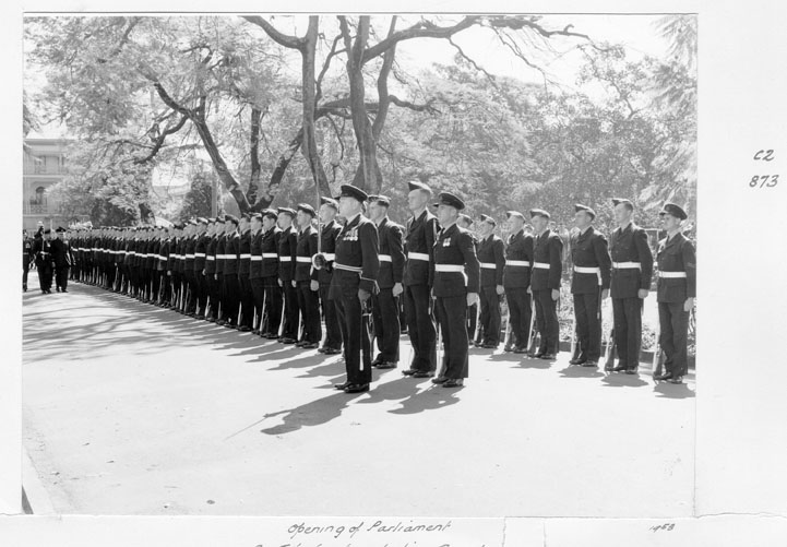 File:Queensland State Archives 4830 Opening of Parliament Sir John Lavarack inspecting Guard 1953.png