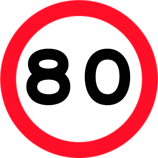 80 Km/h sign.