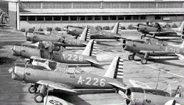 File:Vultee BT-13 Valiants at Chino (Ontario) Army Airfield.jpg