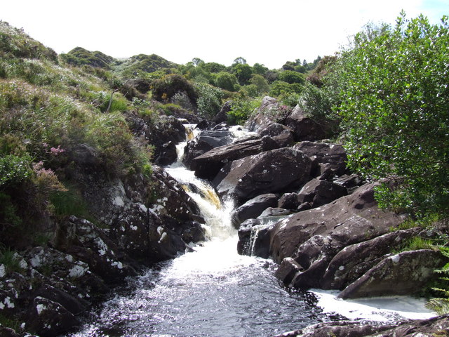 File:Waterfall on Knockanaguish - geograph.org.uk - 546664.jpg