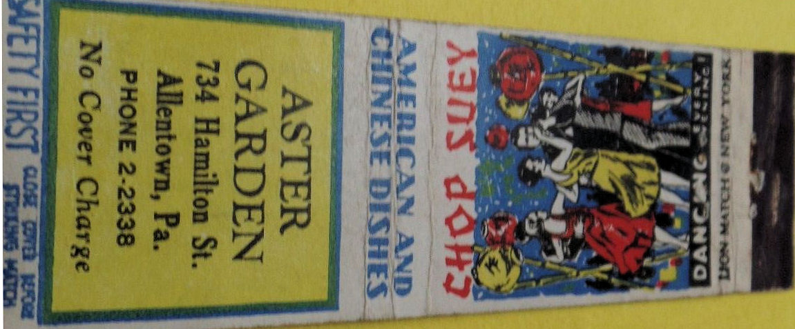 File 1948 Aster Garden Restaurant Matchcover Allentown Pa Jpg