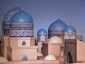 File:Blue Palace. domes artistic scale model, Timurid Style, Islamic Art. Mexico, 1999.jpg