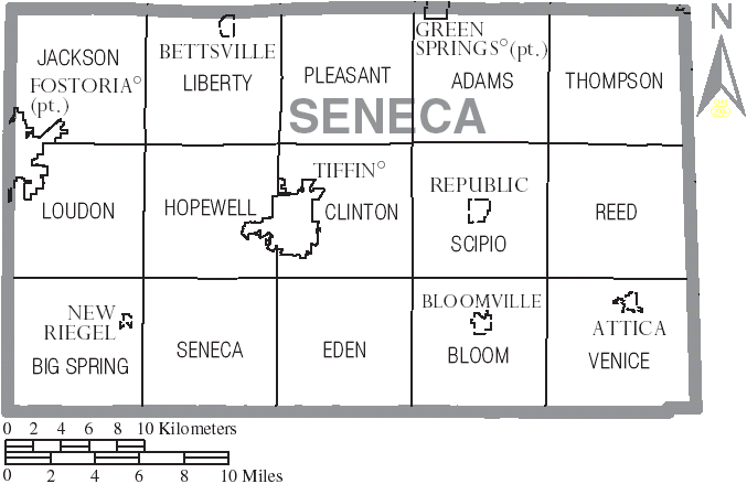 File Map Of Seneca County Ohio With Municipal And Township Labels