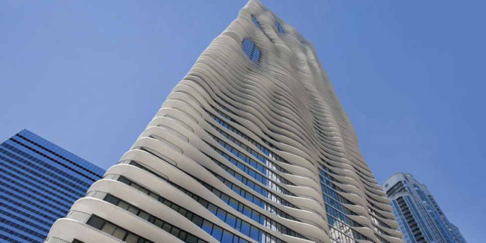 Skyskrapan Aqua i Chicago av Jeanne Gang genom Studio Gang Architects.