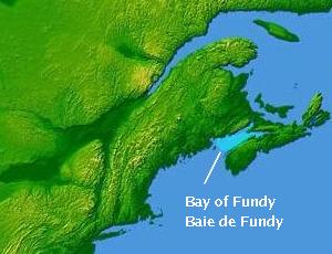 Carte de la baie de Fundy