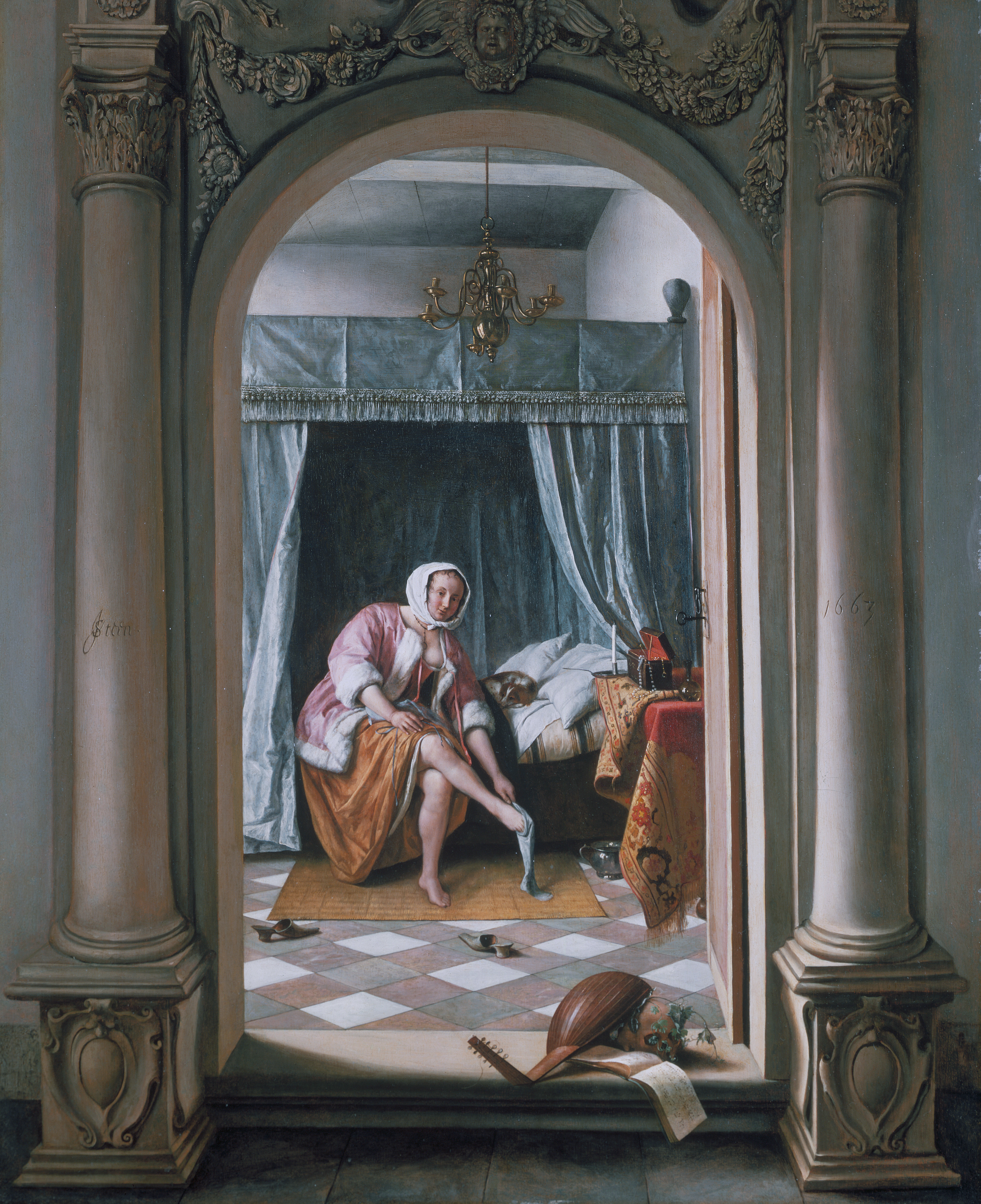 Woman at her Toilet (Steen) - Wikipedia