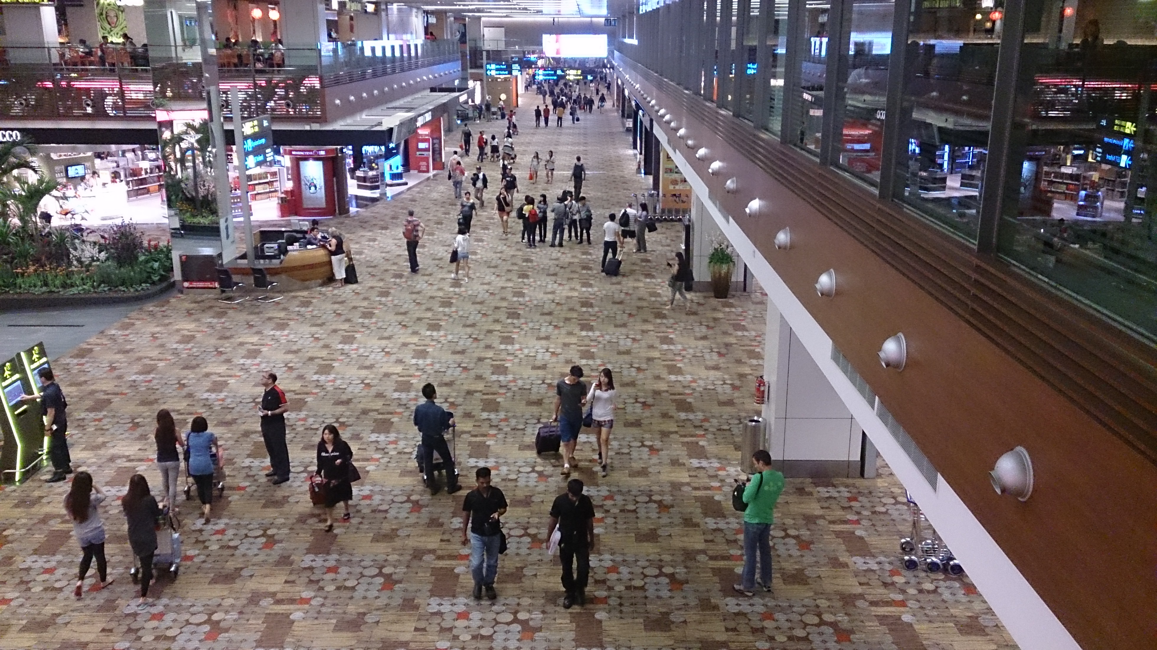 A rare sight of Changi Airport Terminal 3 transit area is quiet