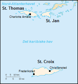 Map of the Danish West Indies