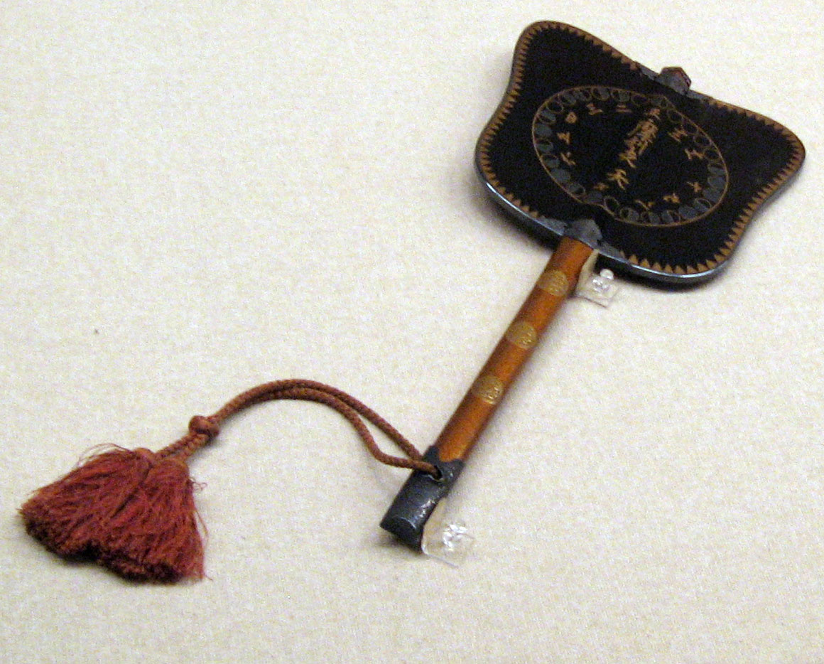 Japanese Wooden War Fan Paddle Gunbai Vtg Sumo Referee Tassel Black JK, Online Shop