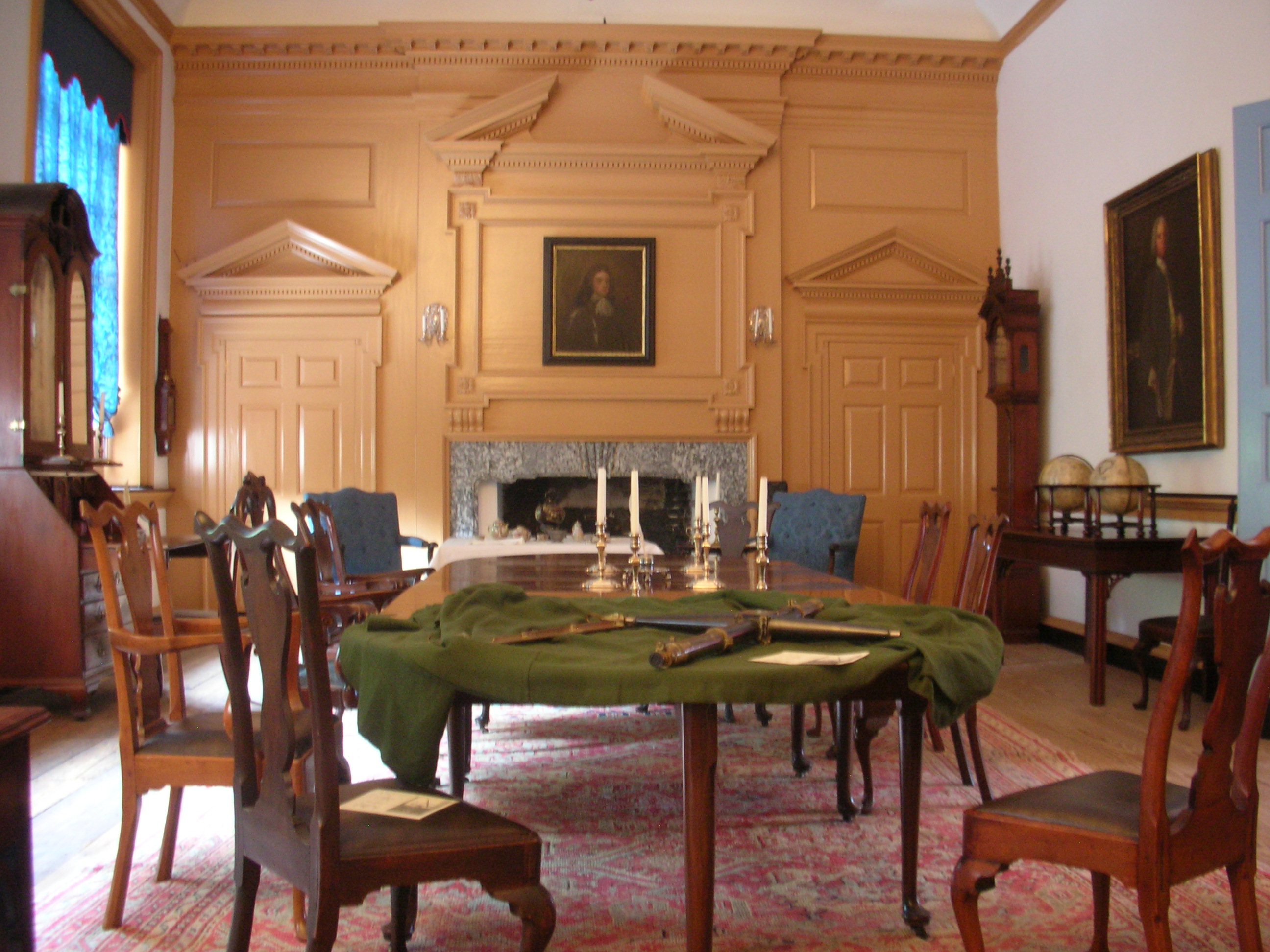 Walnut Colonial-style Straight Back Chair