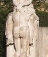 Schicksalsbrunnen in Stuttgart von de:Karl Donndorf aus dem Jahr 1914, Ausschnitt, linke Paargruppe mit fehlenden unteren Gliedmaßen.