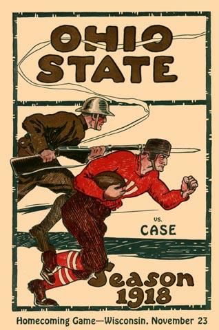 Ohio State vs Case 11/9/1918.  Military images were common on football programs during World War I.
