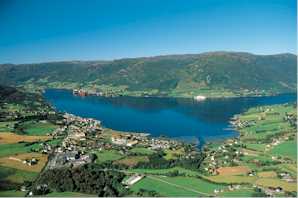 Ølensjøen Village in Western Norway, Norway