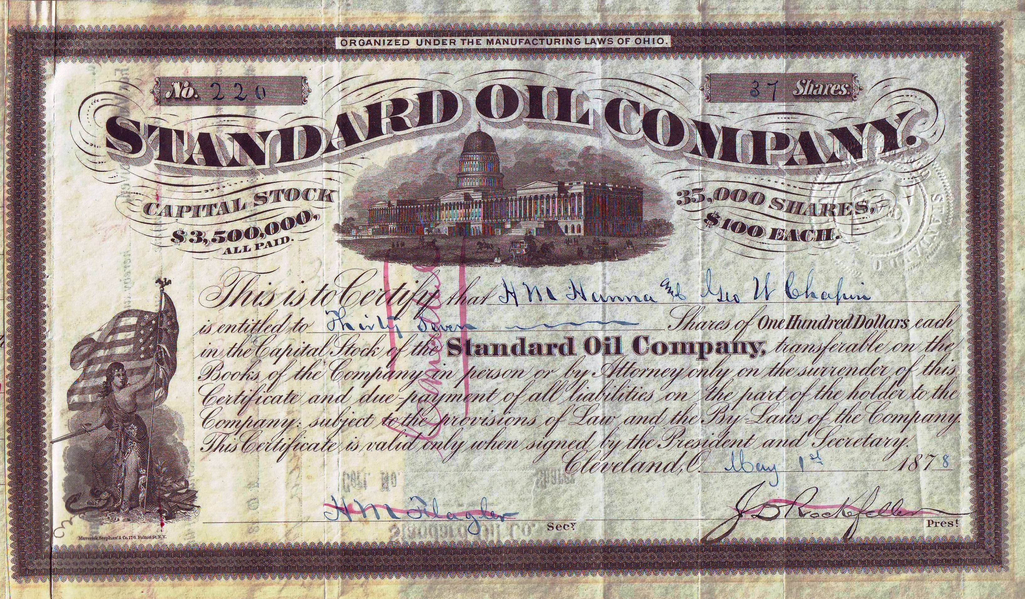 Standard Oil Company share, 1878