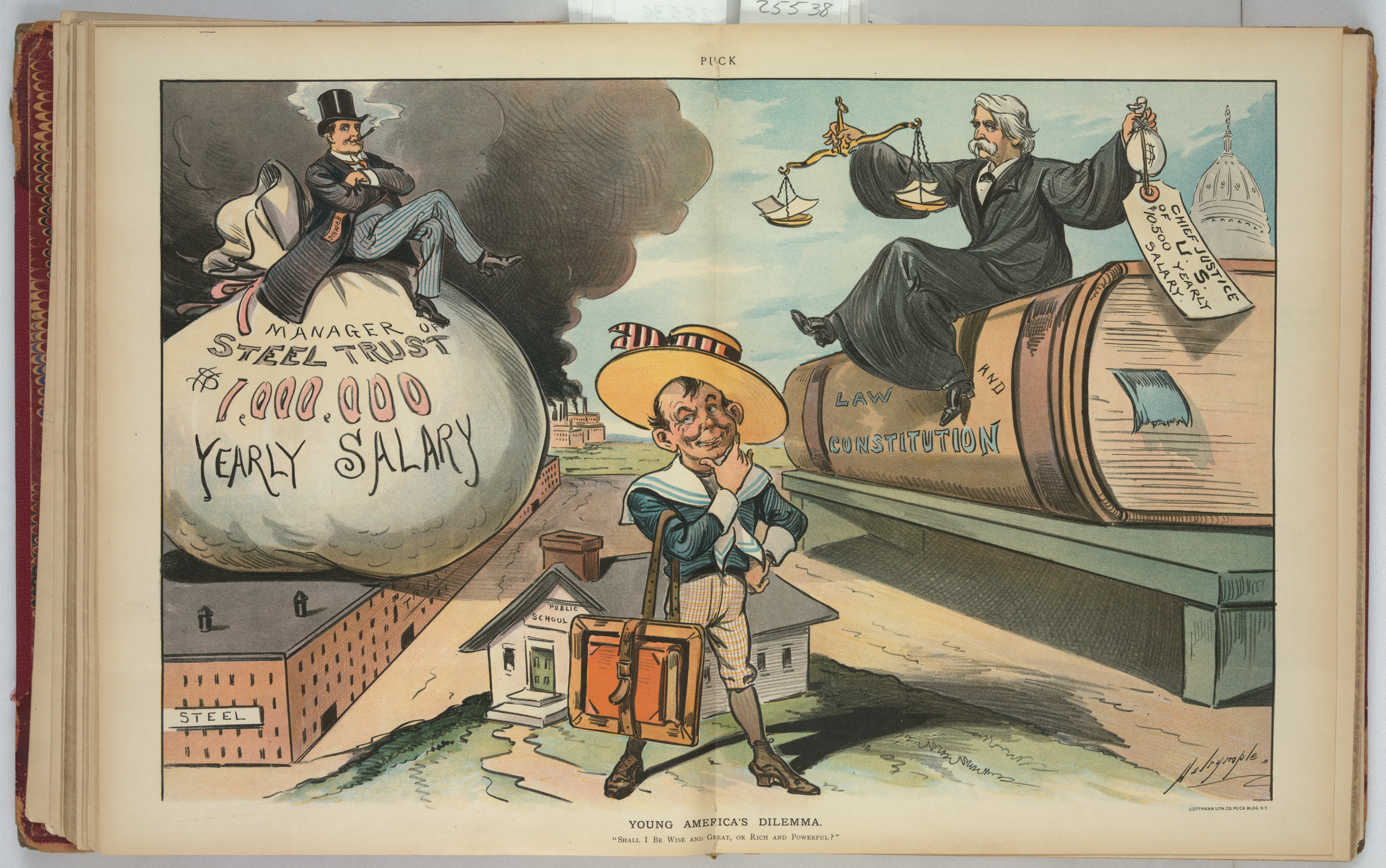 Young America's dilemma: Shall I be wise and great, or rich and powerful? (poster from 1901) This is an example of a [[false dilemma