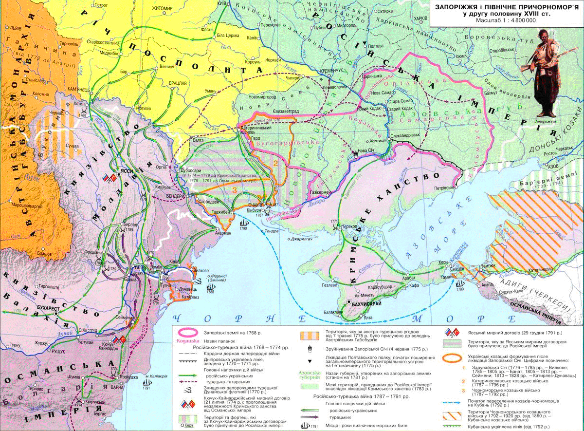 Карта 18 века украина