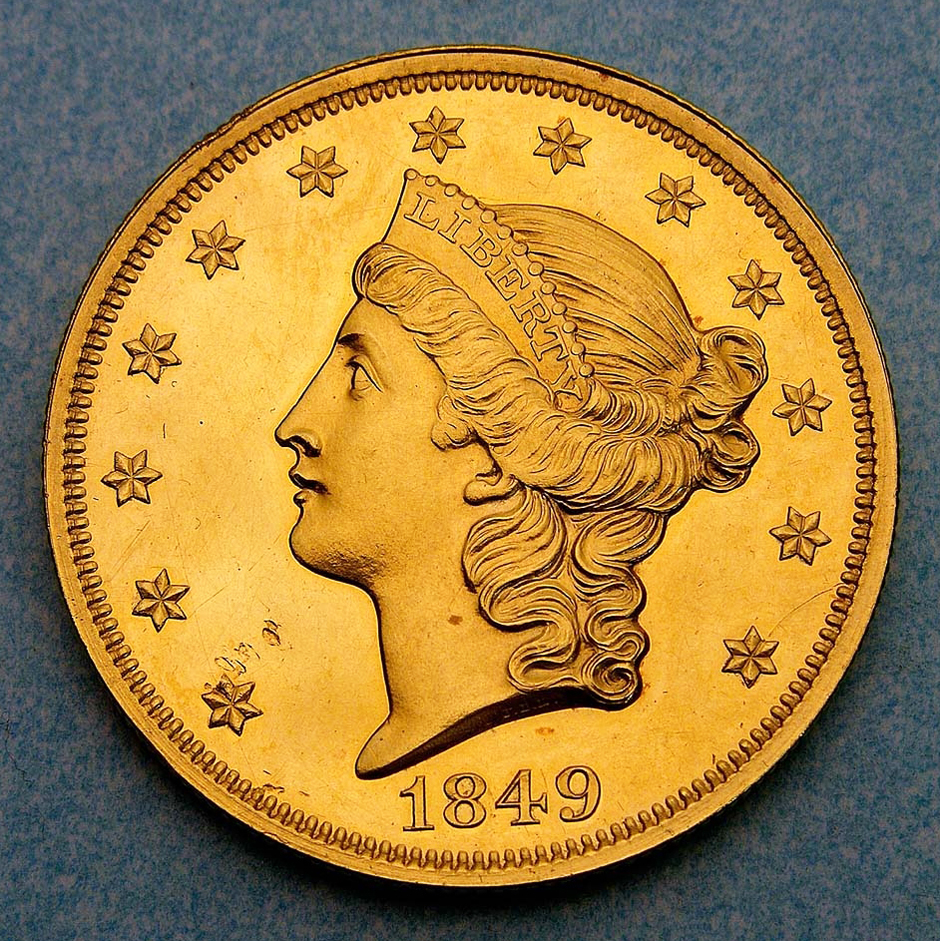File:1849 $20 Liberty Head double eagle pattern (obverse).jpg
