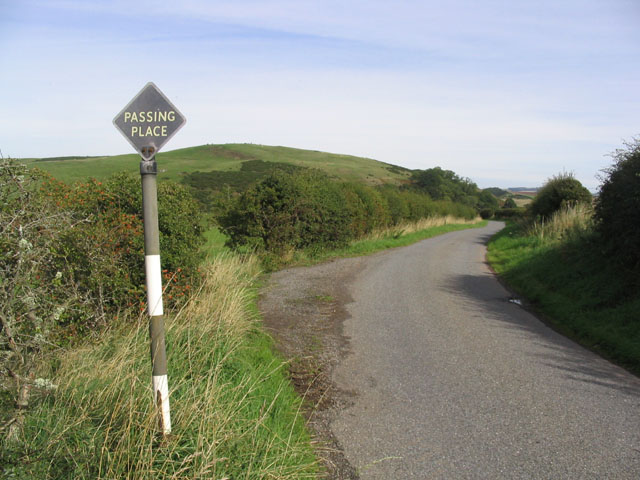 File:A passing place on the single track road from Rennieston to Samieston - geograph.org.uk - 240965.jpg