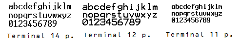 The font Terminal at various resolutions Font Terminal Sample.png