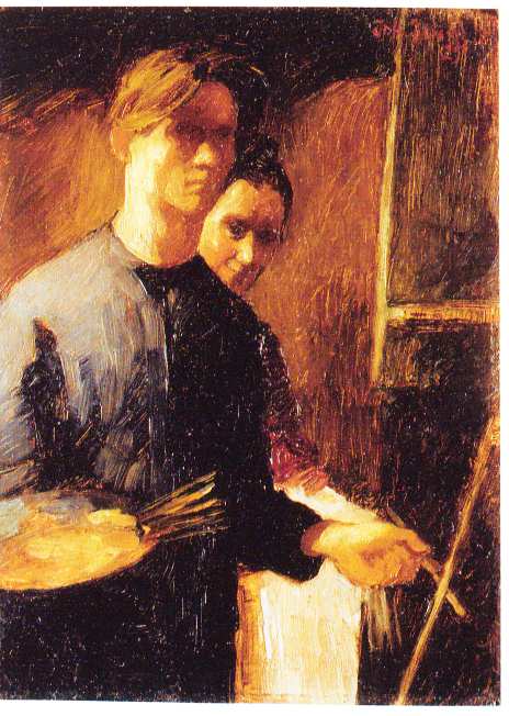 Johannes Driesch Selbstbildnis mit Frau 1925