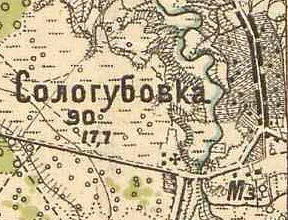 Plano del pueblo Sologubovka.  1913