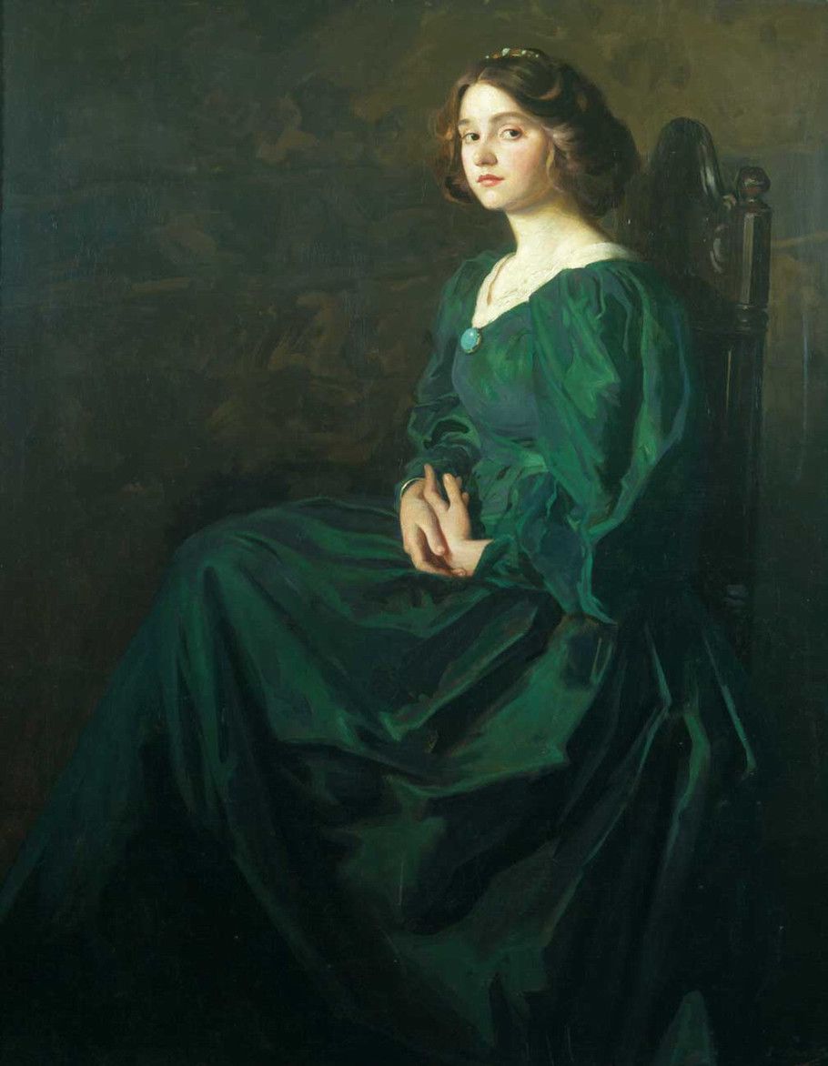 The Green Gown By Thomas Edwin Mostyn Art Reproduction from Cutler Miles.