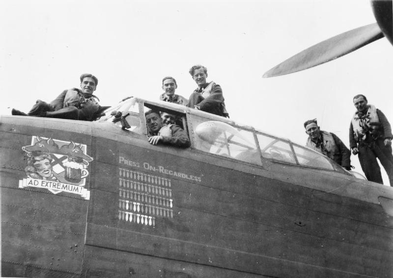 File:550 Squadron Lancaster and crew IWM CH 17852.jpg