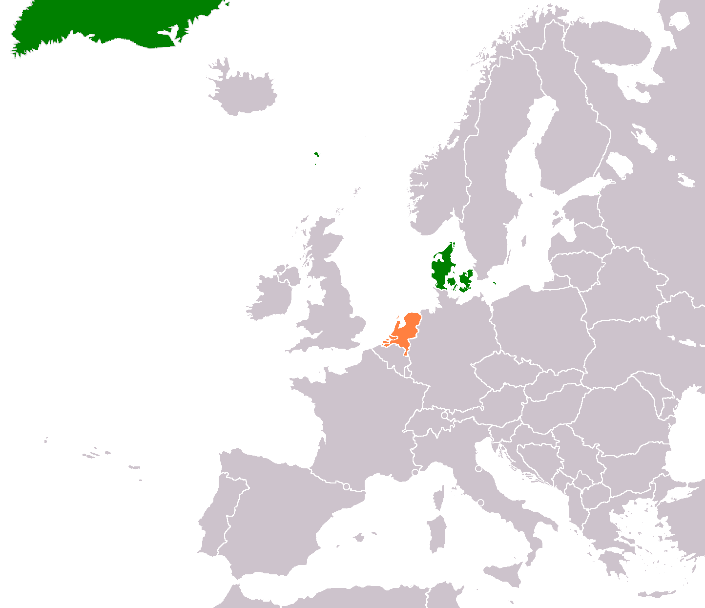 Map Of Denmark And Holland Denmark–Netherlands relations   Wikipedia