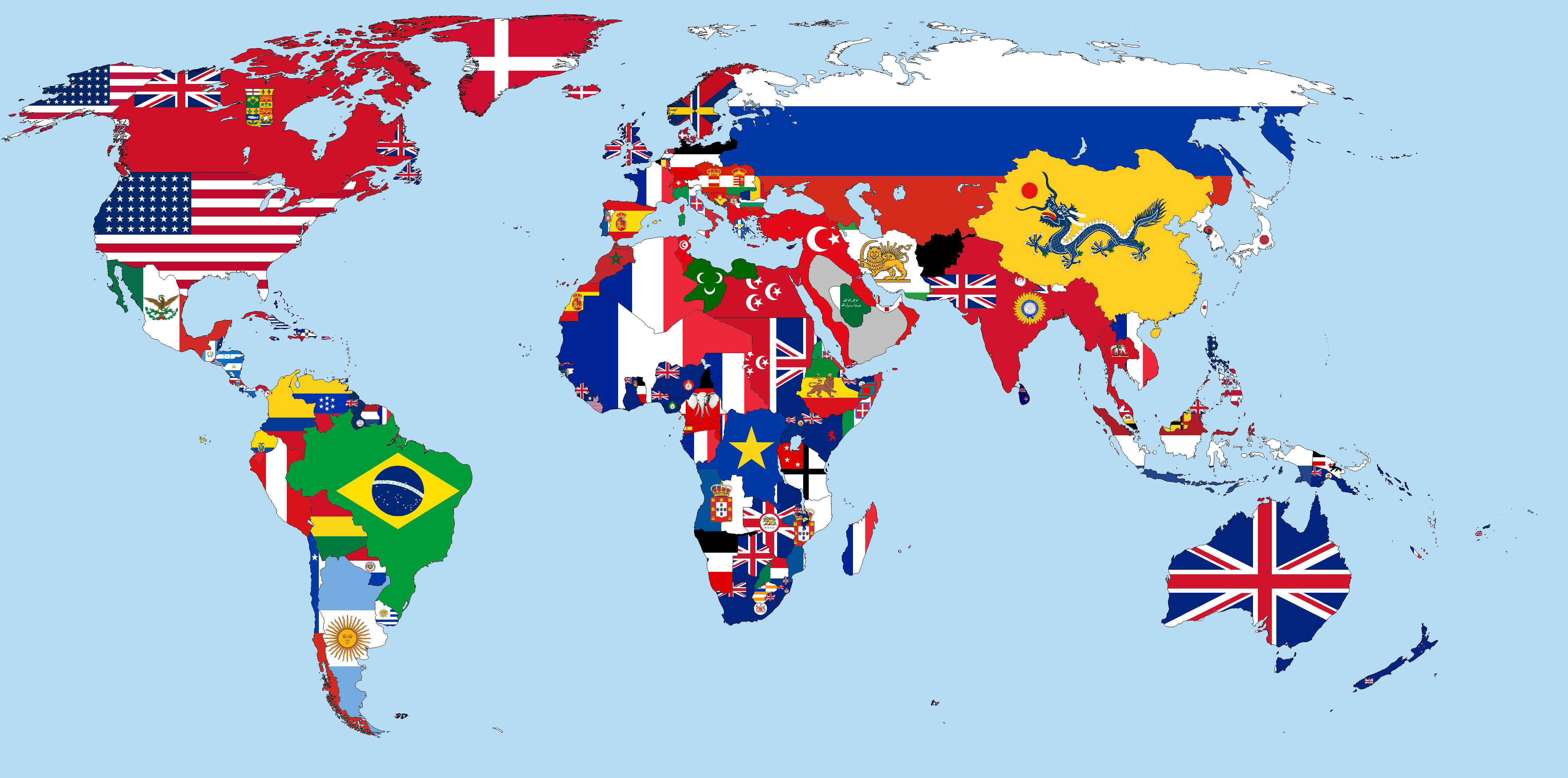 Flag Map Of The World (1900) 