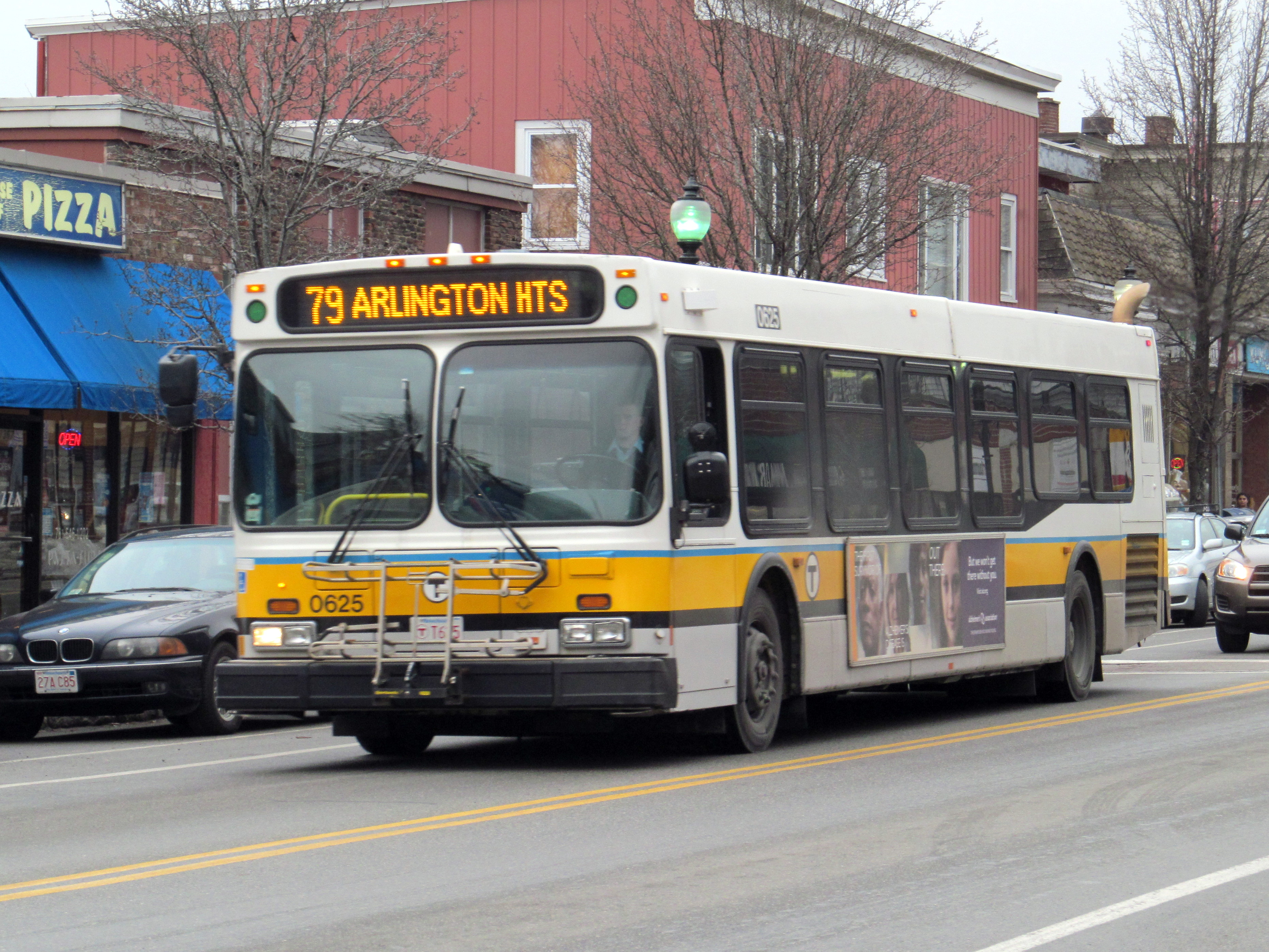 MBTA route 79 bus in Arlington Heights, March 2017.JPG. w:en:GNU Free Docum...