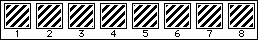 Eight pixel patterns that can be used to produce marching ants Marching ants patterns.png