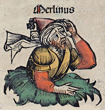 Merlinus (Merlin) in the Nuremberg Chronicle (1493)