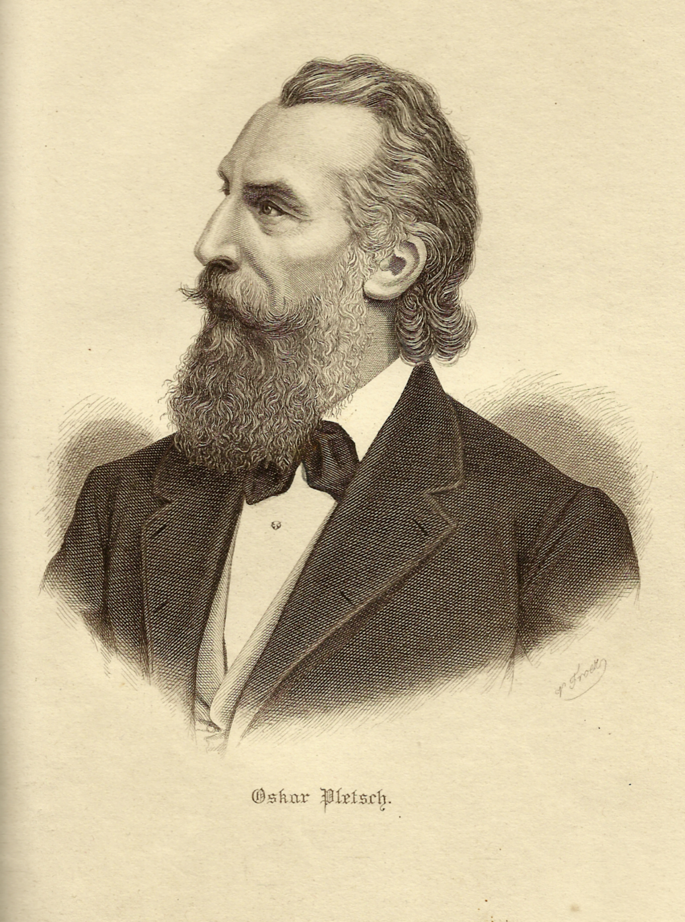 Oskar Pletsch, Stahlstich von [[Veit Froer