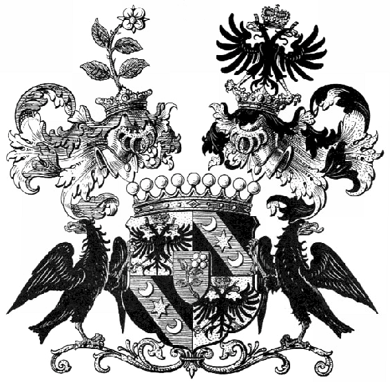 File:Wappen der Grafen Vrints von Treuenfeld und zu Falkenstein 1860.png
