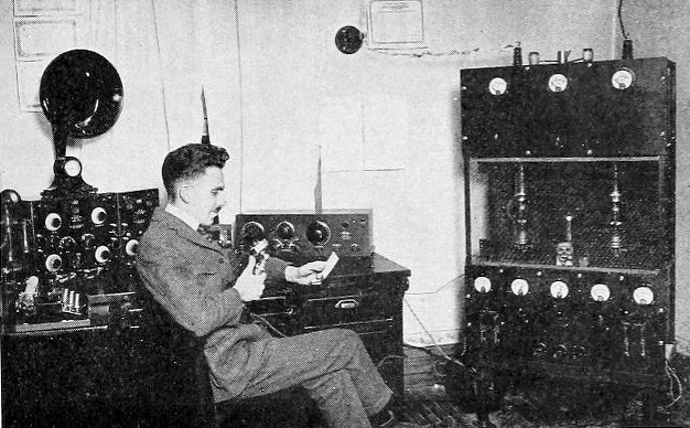 File:William D. Reynolds at radio station KLZ in Denver (1923).jpg
